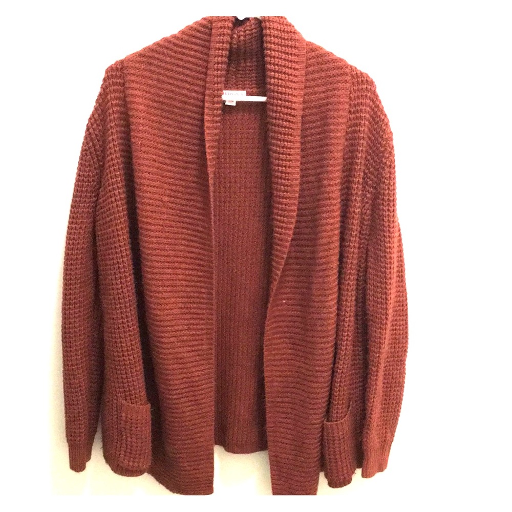 Long chunky knit open cardigan